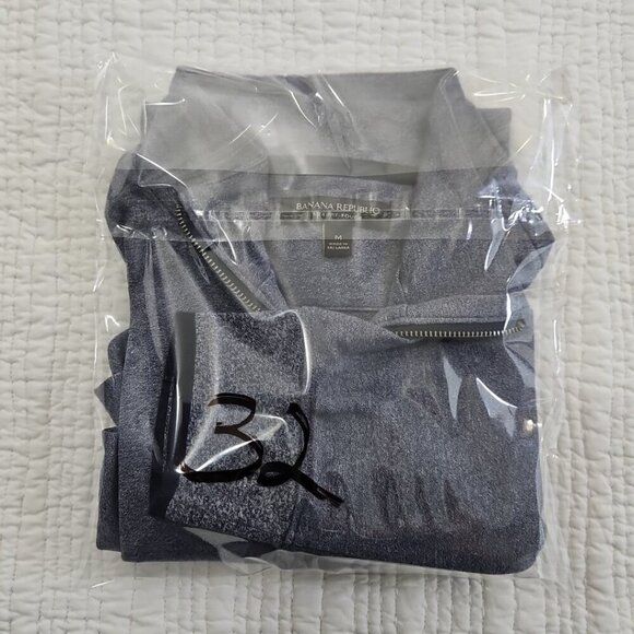 Banana Republic Men's Luxury Touch Long Sleeve Polo Sz M Silver Gray RT $90 EUC - Picture 15 of 15